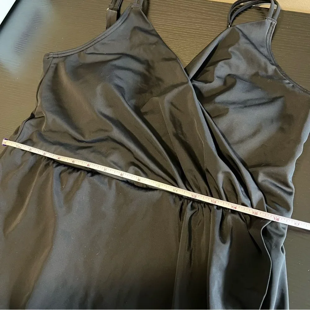 Lands’ End Black Swim Dress Swimsuit‎ Large 14-16